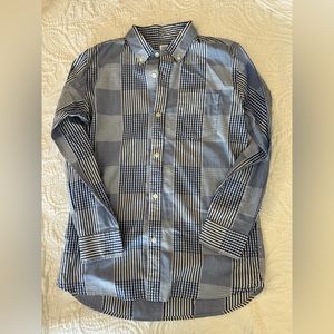 NWT Boys GapKids Blue Plaid Button Down - XXL (14-16)